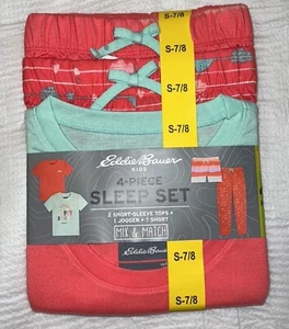 Eddie Bauer Kids 4-Piece Sleep Pajama Set size S 7/8 - Picture 1 of 5