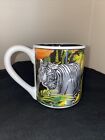 Busch Gardens Cool Collectible 3D Coffee Mug White Tiger Jungle Theme 4.5” Cup