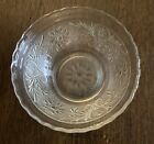 Vintage Anchor Hocking Sandwich Pattern Clear Glass Scalloped Serving Bowl MCM
