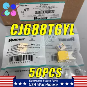 (PAQUETE DE 50) Para Panduit CJ688TGYL-24 Cat6 Mini-Com Módulo Jack, Amarillo - Imagen 1 de 11
