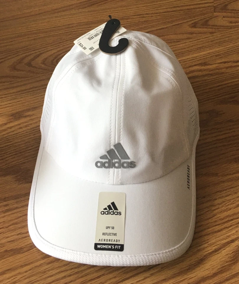 adidas AEROREADY Superlite Hat White Silver EX6699 Womens One Size Adjustable