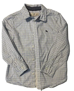 H&M Boys Blue White Button Down Shirt Size 6-7Y - Picture 1 of 3