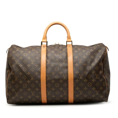 Bolso de Viaje Louis Vuitton Autenticado Monograma Keepall 50 Tela de Lona Marrón Foto 1 de 4
