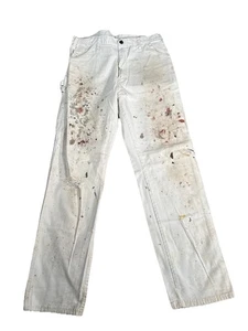 Pantalones Dickies Hombre 32x33 Blanco Sherwin Williams Pintor Carpintero Salpicaduras de Pintura - Imagen 1 de 14