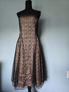 Abito Adrianna Papell Botique Maglia Paillettes Cocktail Nero Senza Spalline 14 - Foto 1 di 18