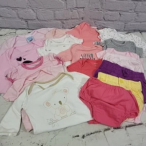 Baby Girls Clothing Lot 18 Pieces Size 3Mos - 12Mos Bodysuits Shirts Shorts - Picture 1 of 8
