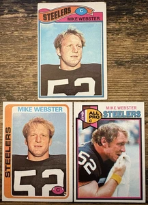 Mike Webster Topps RC LOT 1977 #99 1978 #351 1979 Pittsburgh Steelers HOF ROOKIE - Bild 1 von 2