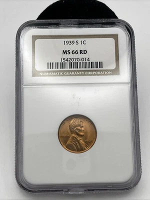 1939 S Lincoln Wheat Cent MS 66 RD NGC Penny Uncirculated - Image 1 of 4