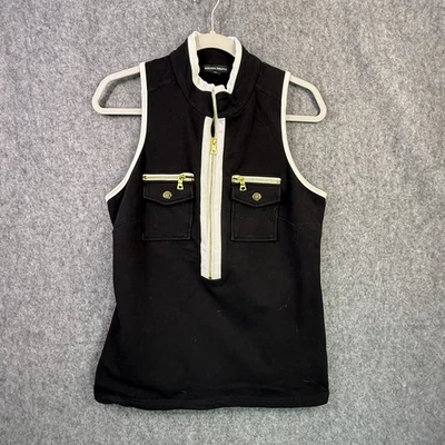 Boston Proper Women's Black Sleeveless Vest Medium Cotton Spandex - Image 1 of 4