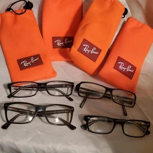 LOT OF RAY BAN READING GLASSES 130, 135, 2X140, EYE GLASSES AND COVERS - Picture 1 of 11
