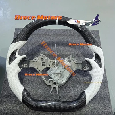 Volante de fibra de carbono con rayas azules gamuza ajuste GT86 Subaru BRZ18-22 Foto 1 de 2