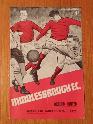 MIDDLESBROUGH V OXFORD UNITED 24 Jan 1969 Division Two FOOTBALL PROGRAMME - Image 1 of 2