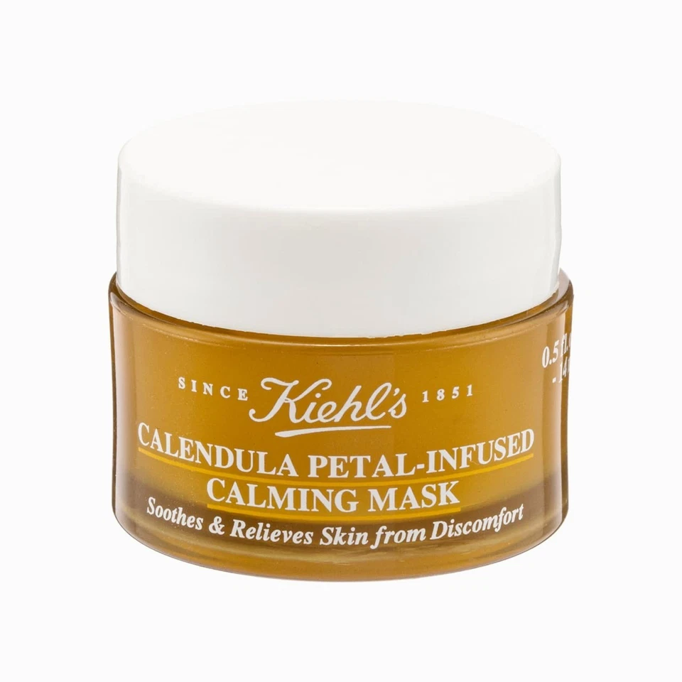 Máscara calmante con infusión de pétalos de caléndula Kiehl's 0,5 fl. OZ - 14 ml tamaño de viaje Foto 1 de 3