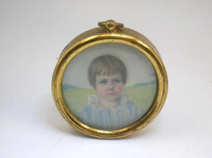 BERTHA COOLIDGE MINIATURE PAINTING OF A CHILD - FAMOUS AMERICAN ARTIST (MOMA) - Picture 1 of 12