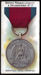 TADDY - BRITISH MEDALS & DECORATIONS (BLUE) - #17 WATERLOO, 1815, REVERSE - Picture 1 of 2