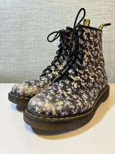 Dr. Doc Martens Vintage 90er Zoll Blumenmuster Kampfstiefel DISTRESSED US Damen 10 selten - Bild 1 von 8