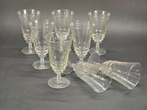 Vintage 1947 Libbey Rock Sharpe Arctic Rose Water Goblets - Picture 1 of 12
