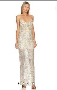 Nookie Tayla Gown in Gold Sequence Size Large NWT - Picture 1 of 12