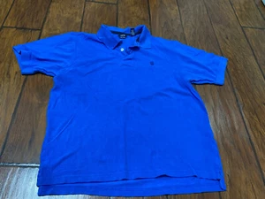 Izod  Polo Shirt Medium Silk Wash Blue Short Sleeve Golf - Picture 1 of 5