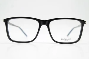 Glasses Saint Laurent SL 454 Black Silver Oval Frames Eyeglasses New - Picture 1 of 6