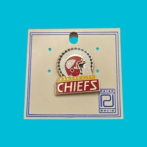 Seltene 1993 Kansas City Chiefs Helm Kopf Kleid Football Pin auf Peter David Rücken - Bild 1 von 5