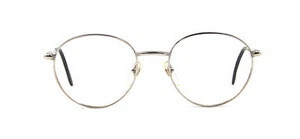 Monturas de gafas grandes redondas plateadas para hombre Louis Feraud Lorsini Francia década de 1990 - Imagen 1 de 4