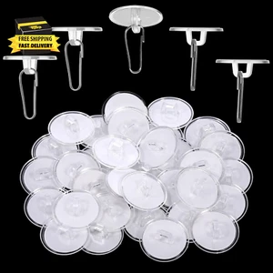 30 Pcs Self Adhesive Ceiling Hooks, Sticky Suction Cup Ceiling Hooks, Damage-Fre - Picture 1 of 8