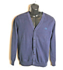 Men's Fred Perry Button Sweater Jumper Cardigan  - Dark Blue - sz L