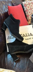 Aquatalia by Marvin K Boots  Ankle Booties Black Suede Waterproof Sz 7.5 NEW - Picture 1 of 6