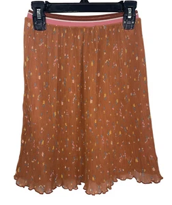 MATILDA JANE Girl's Size 8 Rust Ditsy Floral Winnie Pleated Skirt - Picture 1 of 13