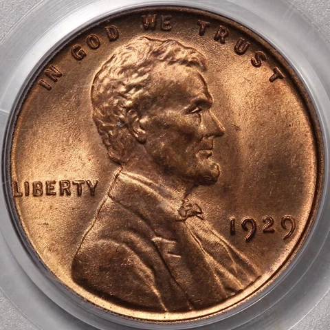 1929 Lincoln Cent PCGS MS-64RD Cover