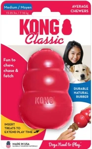 KONG Classic Medium Treat Stuffable Durable Dog Fetch & Chew Toy - Picture 1 of 3