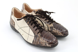 Mauri 8662 Studio Patent / Ostrich / Printed Python Sneakers Brown / Cream 9 M