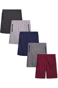 Boys 5 Pack Basketball Shorts with Zipper Pockets Size 8 (a) M2 - Picture 1 of 2