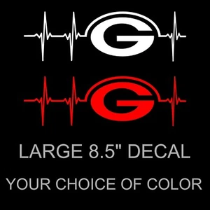Georgia Bulldogs Heartbeat Large 8.5 Inch Decal/Sticker Car Laptop Yeti Wall - Picture 1 of 5
