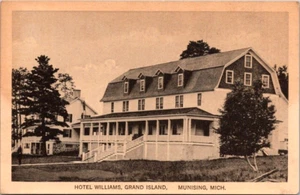 Cartolina d'epoca Hotel Williams Grand Island Munising Michigan - Foto 1 di 2