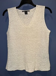 Medium Tank Top, Ivory, Braided Hobo, Vintage Pierre Cardin, Thick Silk Feel - Picture 1 of 3