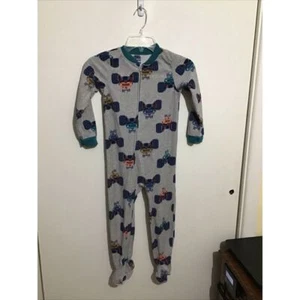 EUC Set of 2 dinosaur skulls/monster trucks pajamas Size 5, sleeper footed - Picture 1 of 8