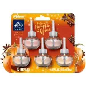 Glade PlugIns Scented Oil, Golden Pumpkin & Spice, 5 Count Refills - Picture 1 of 9