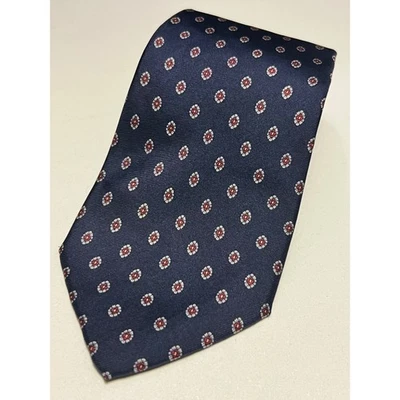 Corbata medallón Oleg Cassini 100 % seda azul marino 58x3 clásica vintage para hombre Foto 1 de 4