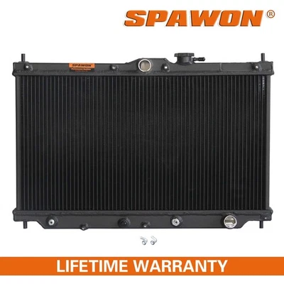 SPAWON Radiator Fit Honda Accord Prelude 1990-1996 Aluminum 2.2L L4 2 Row AT 19 - Image 1 of 4