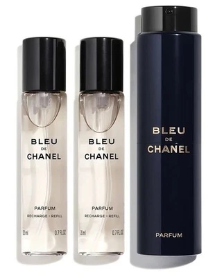 Bleu De Chanel Twist And Spray Parfum Travel Spray 3 x 20ml -New Sealed - image 1 of 2
