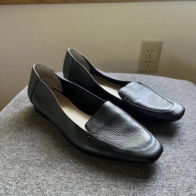 Mocassim Feminino Bettye Muller Couro Preto Tamanho 9M Slip-On Flats Pebbled - Imagem 1 de 4