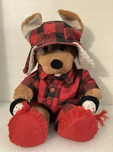 BAB Puppy With White Eye-  Black & Red Flannel Outfit, Hat And Snowman Slippers - Foto 1 di 9