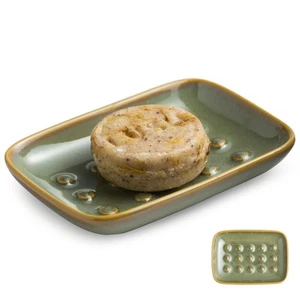 Soap Dish for Shower, Ceramic Soap Dish Non-Slip Soap Holder Bar Saver Tray f... - Picture 1 of 7