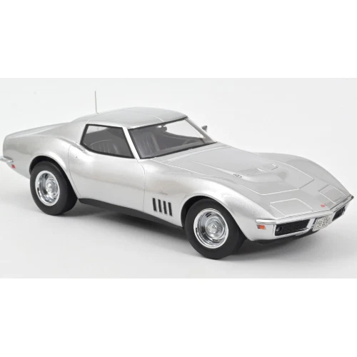 CHEVROLET CORVETTE COUPE' 1969 SILVER 1:18 Norev Auto Competizione Modellino Nuo - Immagine 1 di 1