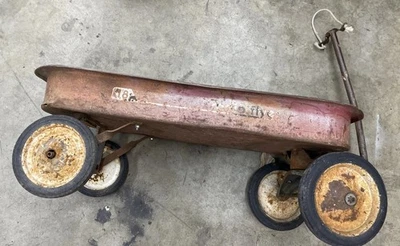 "Radio Flyer 18 [42"" de largo] vagón de metal - para piezas o restauración vintage" Foto 1 de 4