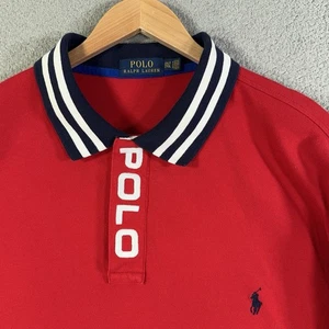 Polo Ralph Lauren maglia polo uomo 2XLT collo alto a righe logo scritto - Foto 1 di 11