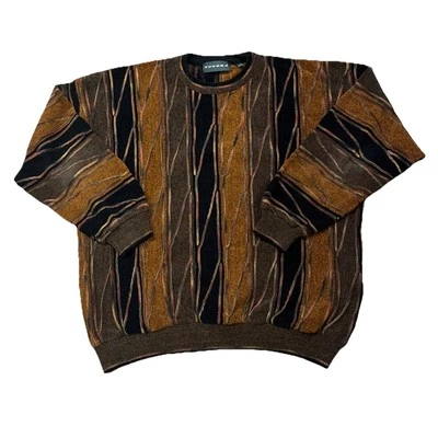Vtg Tundra Men’s Crewneck Sweater XL 90’s Hip Hop Coogi Cosby Biggie Textured - Image 1 of 4