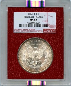 1891-S  Morgan Dollar $1 Redfield Hoard NGC MS62 - Picture 1 of 2